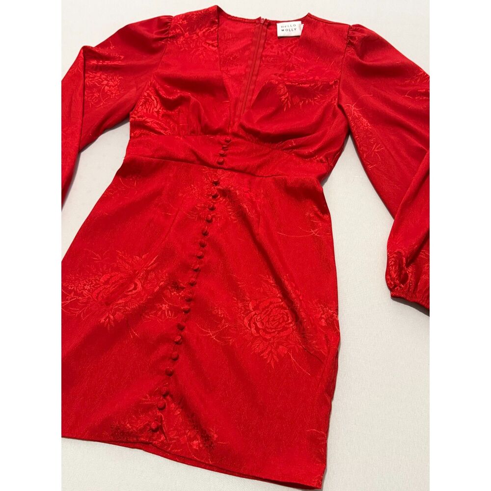 Hello Molly "Heart Eyes" Red Long Sleeve Dress | Size Medium/6